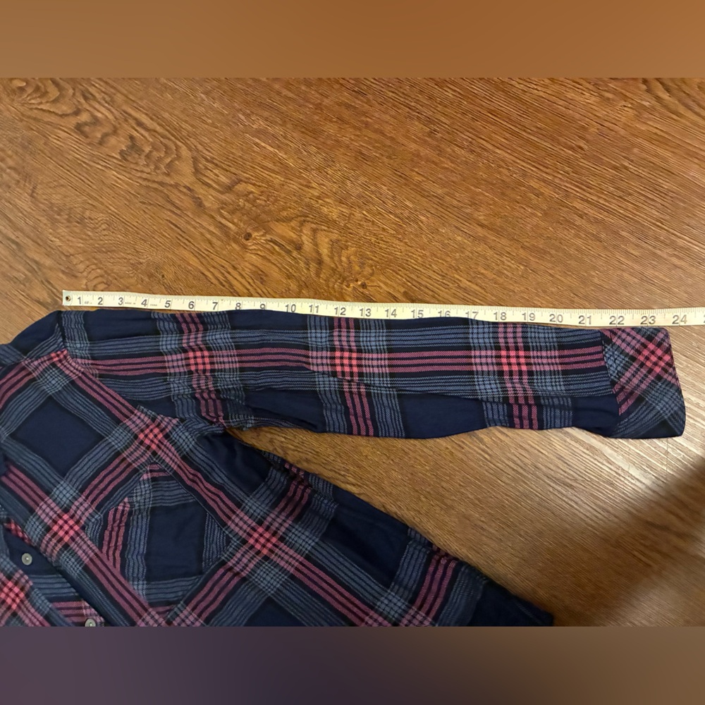 Rails Hunter Plaid Long Sleeve Shirt in Navy Rose Astor - Size M - Picture 11 of 14